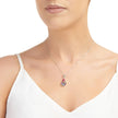 Mixed Flower Teardrop Pendant Necklace