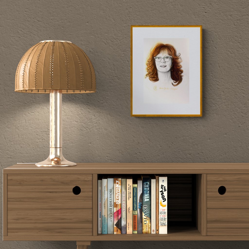 Red Hair - Susan Sarandon, Original Sketch Portrait Drawing