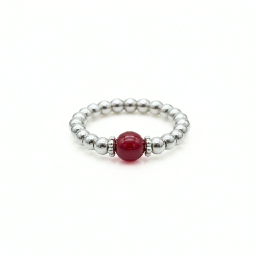 Red Agate Gemstone Ring