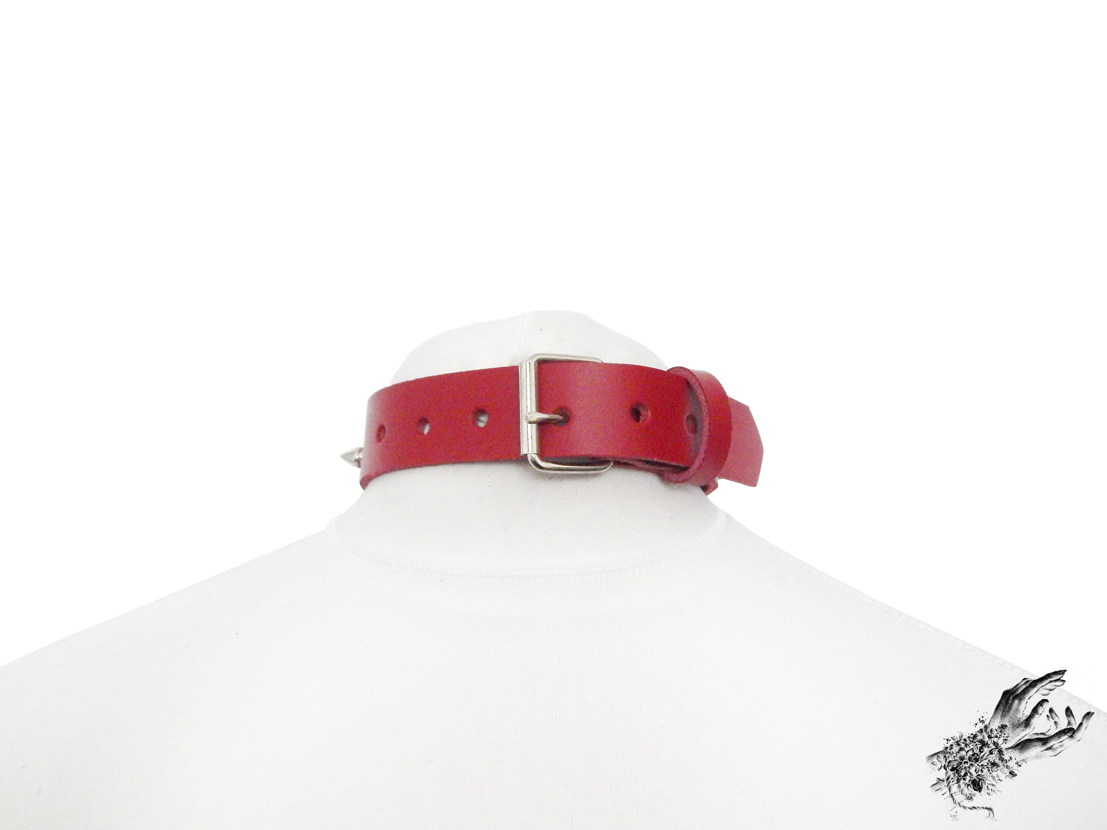 Red Bound Heart Ring Choker