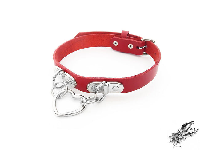 Red Bound Heart Ring Choker