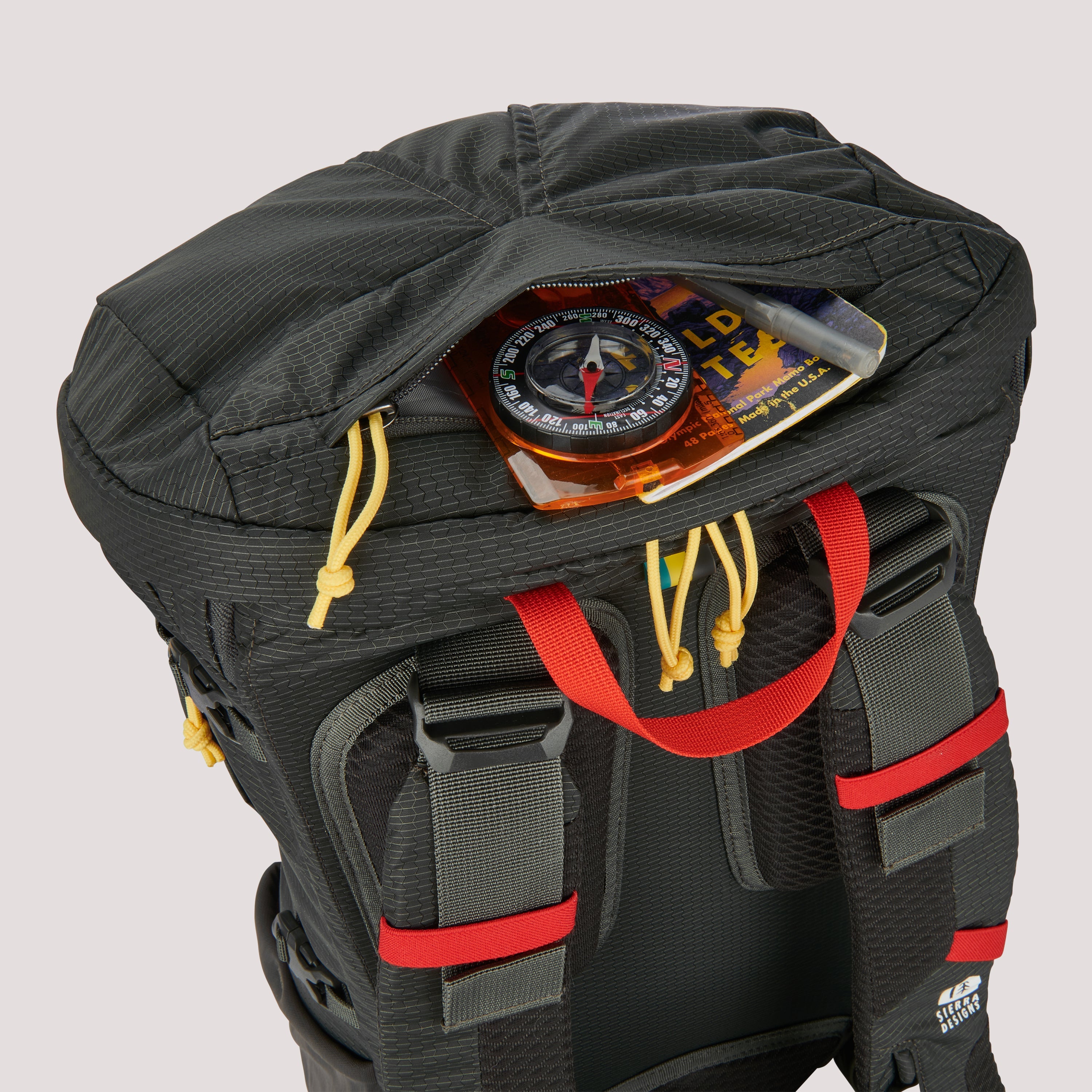 Mochila Sierra Designs Flex Hike 20L-30L - Peat/Fiery Red