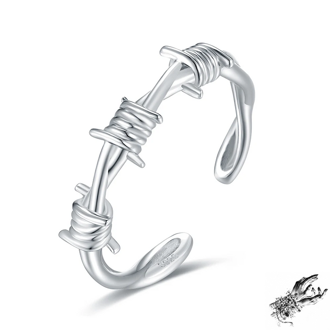 Sterling Silver Barbed Wire Ring
