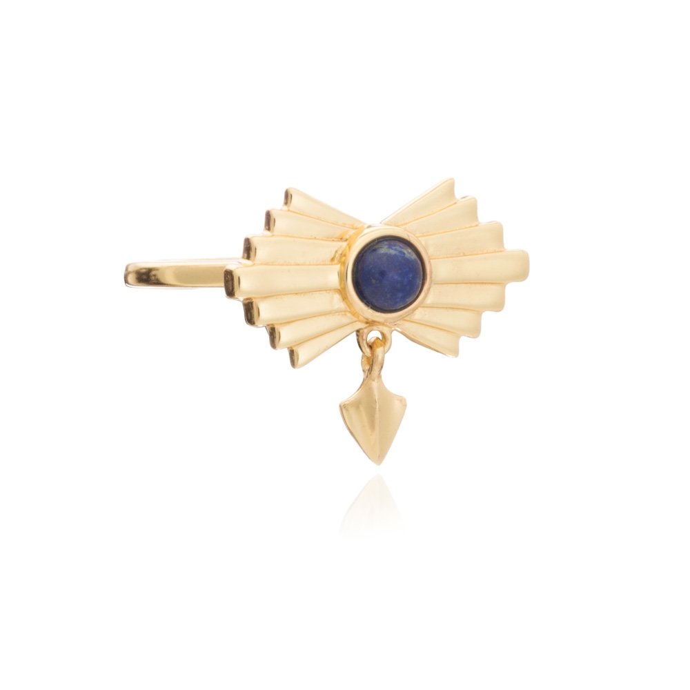 Azteca Gold Vermeil Ring with Lapis Stone
