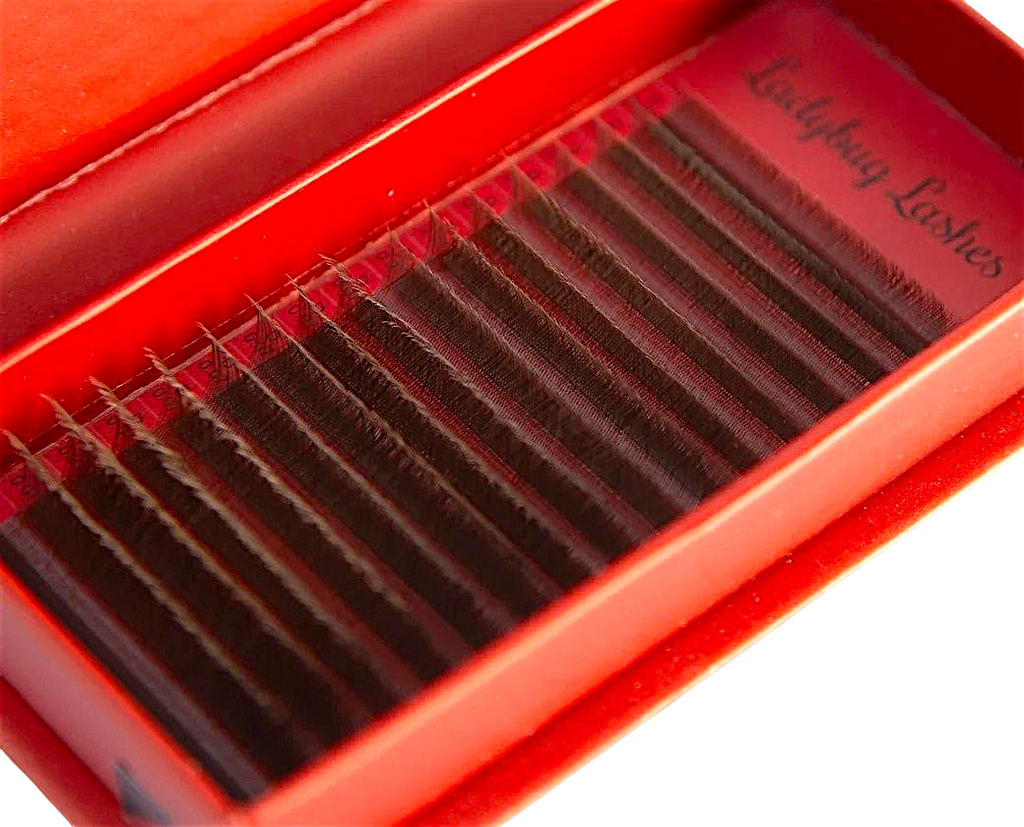 Brown YY Lash Single Length 16 Row Tray