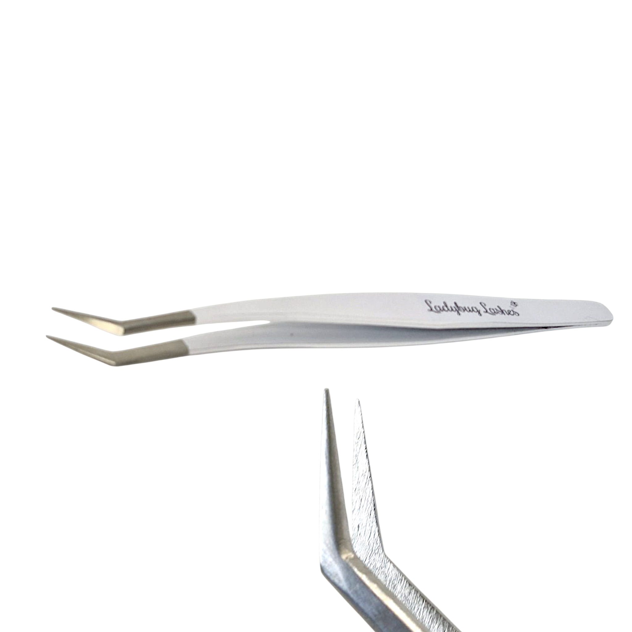 Angled Volume Tweezers Non-Fibre Grip