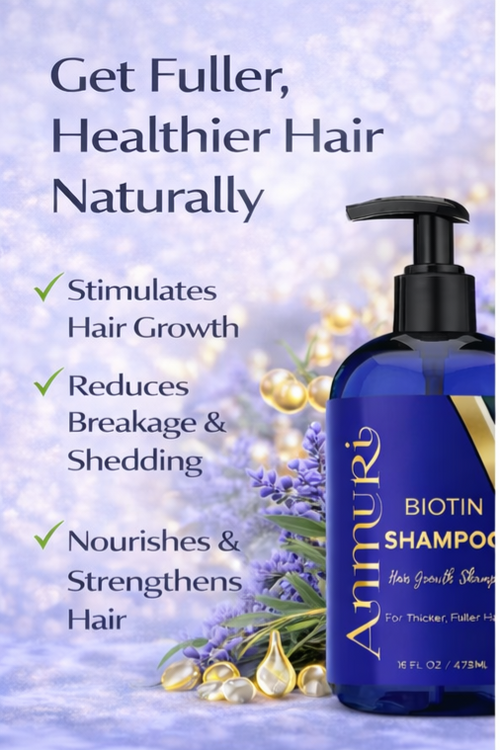 Biotin Shampoo für dünner werdendes Haar & voller aussehendes Haar (473ml) | Ammuri Beauty