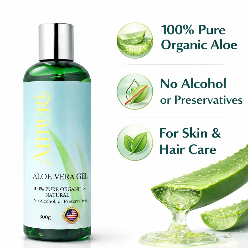 Organic Aloe Vera Gel 5 Pack for Hydration, Soothing & All Skin Types | Ammuri
