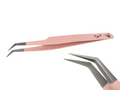 Angled Fibre Grip Volume Tweezers