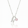 Initial & October Birthstone Necklace | Personalised Rose Quartz Gift