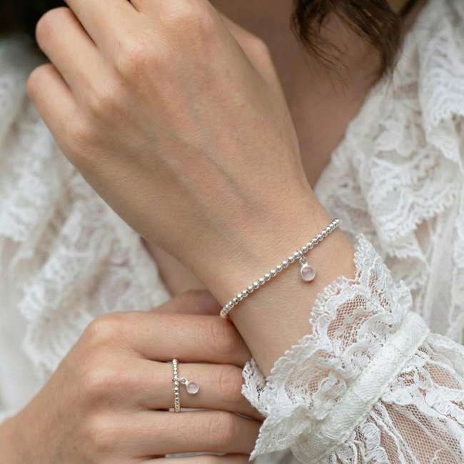 Rose Quartz Charm Bracelet
