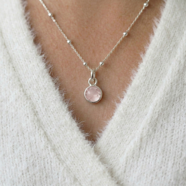 Rose Quartz Birthstone Necklace