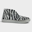 Zebra Canvas Distressed Laced Sneakers Black White