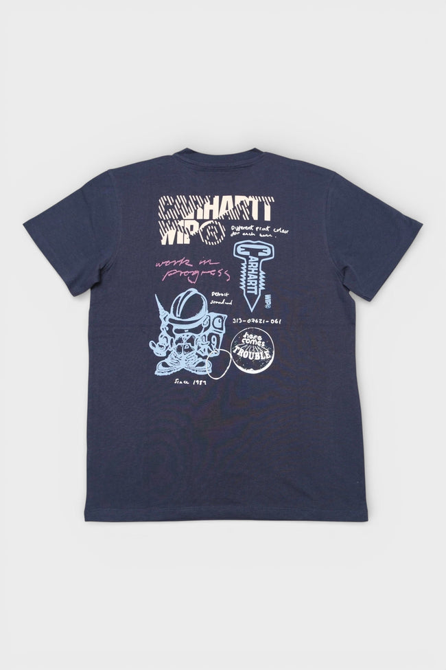 Pánské tričko Carhartt WIP s potiskem, námořnická modř