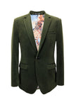 Green Velvet Slim Fit Blazer