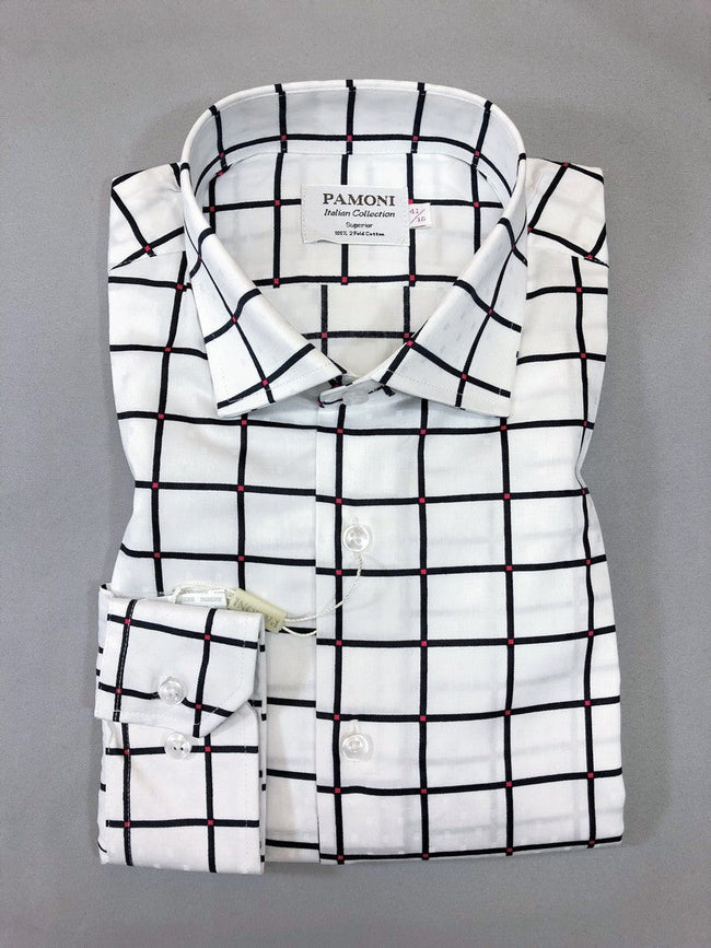 White Black Check Slim Fit Shirt
