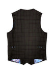 Brown Burgundy Check Tweed Blazer With Matching Waistcoat