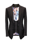 Brown Burgundy Check Tweed Blazer With Matching Waistcoat