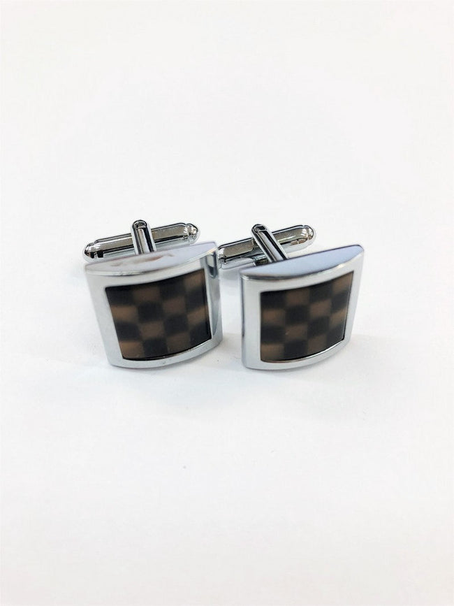 Black & Brown Chequered Cufflinks