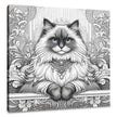 Glamour Ragdoll Line Art Canvas