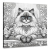 Glamour Ragdoll Line Art Canvas