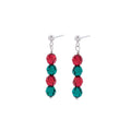 Pendientes de Cristal Escarlata y Esmeralda