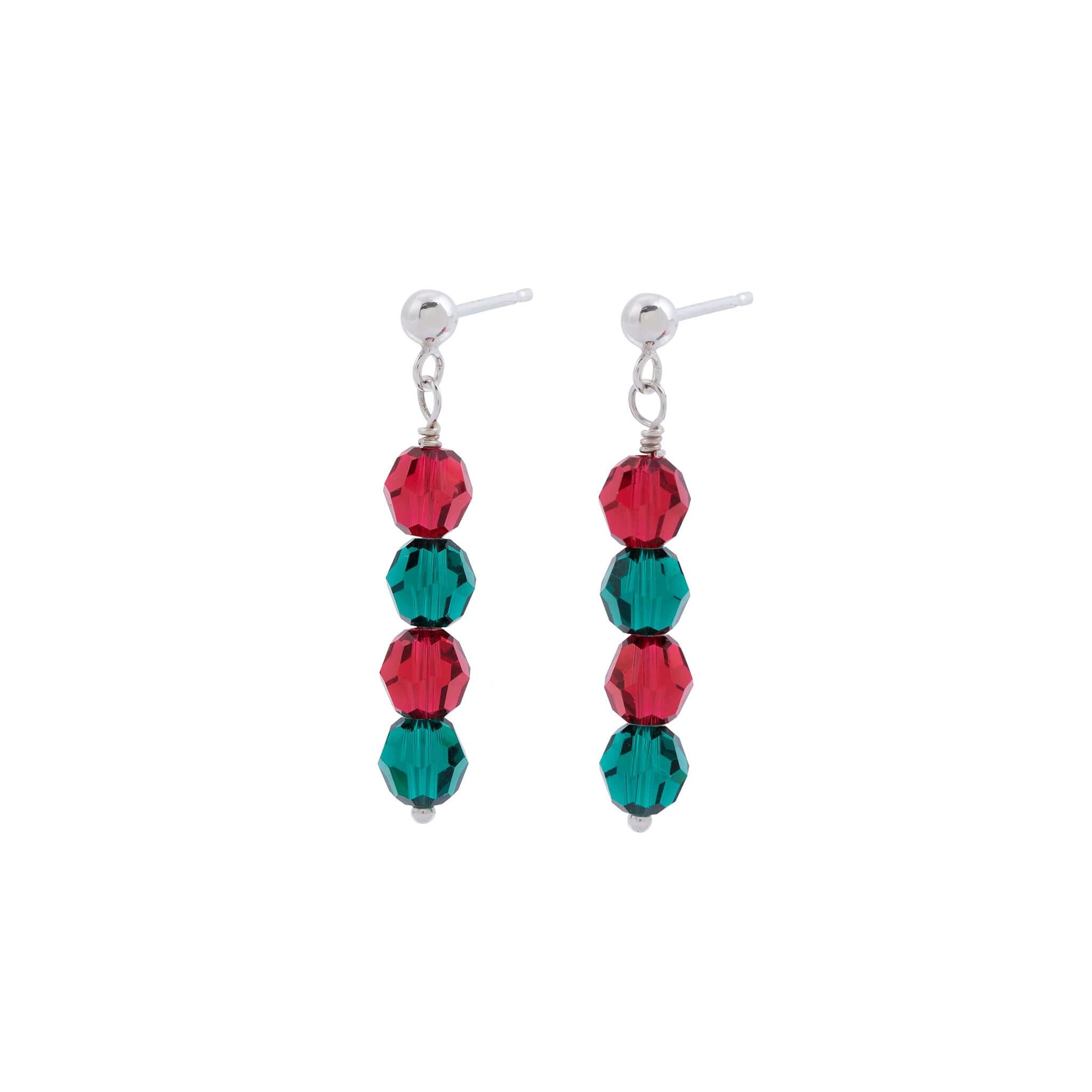 Pendientes de Cristal Escarlata y Esmeralda