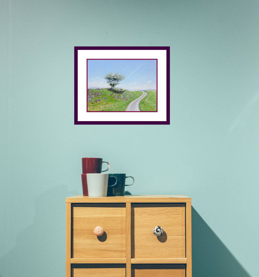 Scottish Landscape With a Tree Growing on Stones