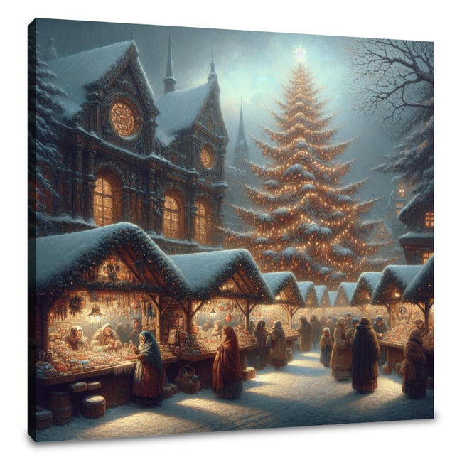 Melancholic Christmas Market Canvas