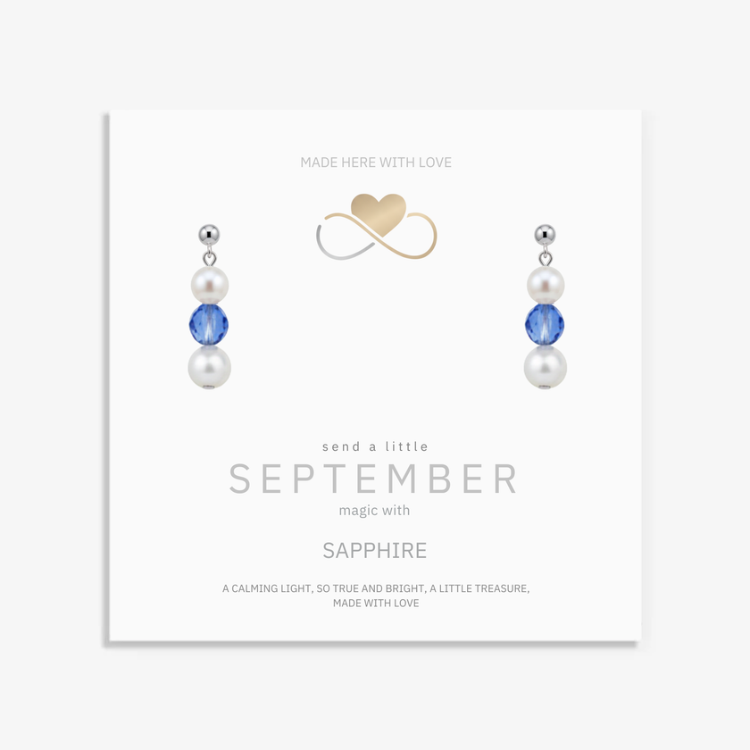 Saphir- & Perlen-Ohrringe, Geburtsstein September