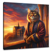 Majestic Sunset Monarch Cat Canvas