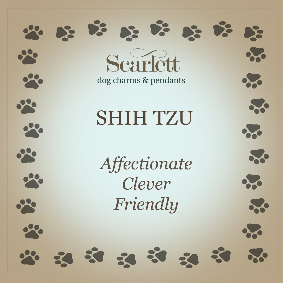Shih Tzu Silver Dog Charm