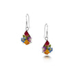 Mixed Flower Teardrop Dangle Drop Earrings