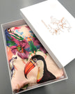 Tropical Silk Pillowcase in hand painted 'Eden' print, Oxford Pillowcase