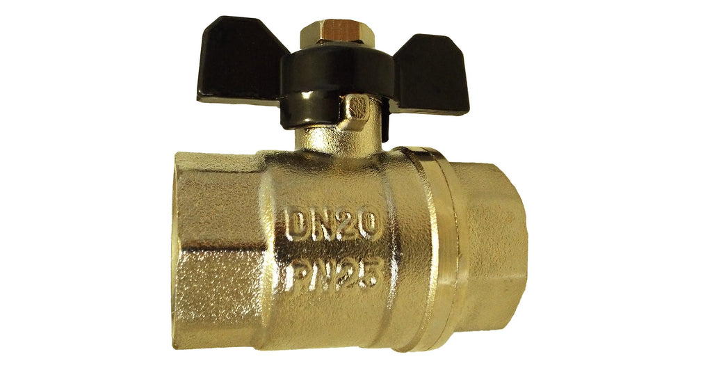 Brass Nickel-Plated Butterfly Valve 1" BSPF