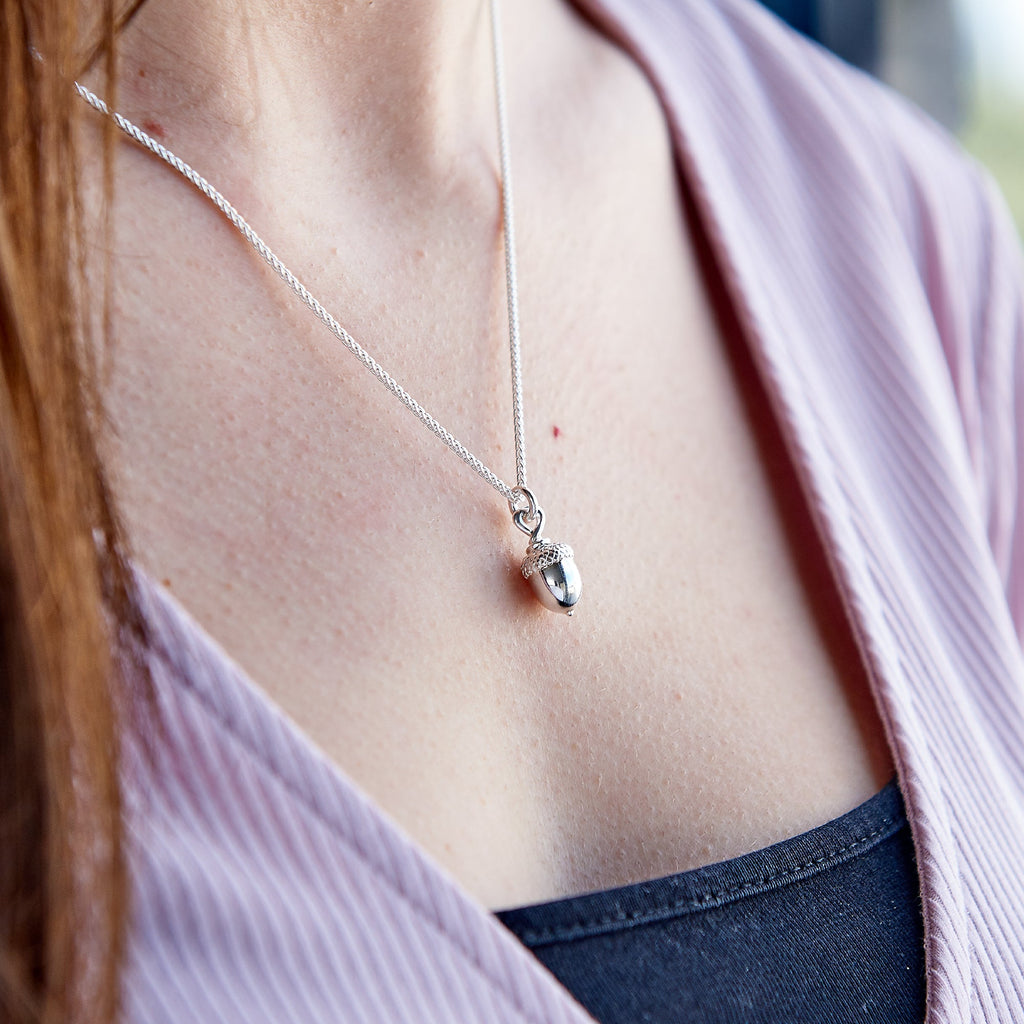 Acorn Silver Charm