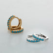 Huggie Earrings With Turquoise Stones