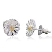 Daisy Silver & Solid Gold Stud Earrings