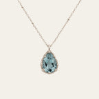 Silver Blue Topaz Necklace - Aurelia