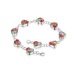 Mixed Flower Heart Charm Bracelet