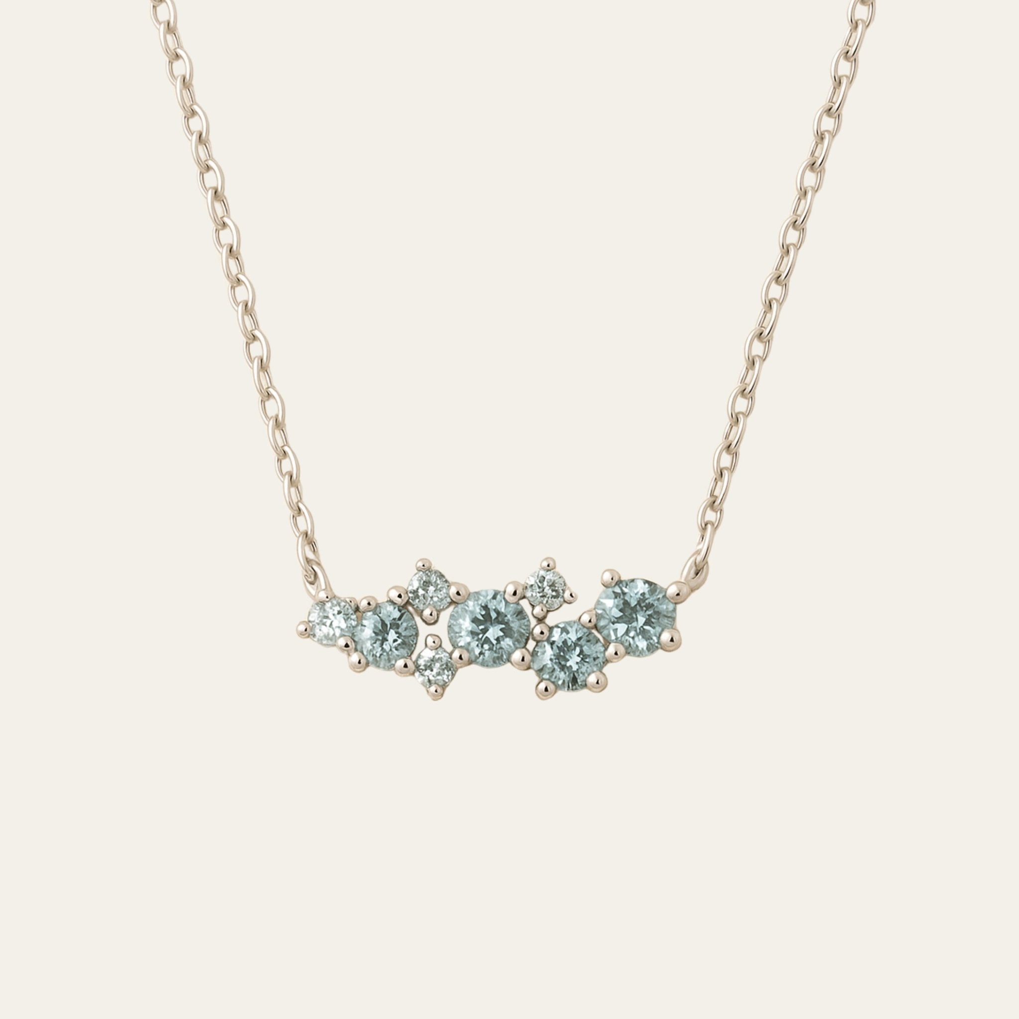 Silver Cluster Gemstone Necklace - Elara