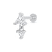 Diamond Drop Single Flat Back Ohrring