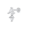 Diamond Drop Single Flat Back Ohrring
