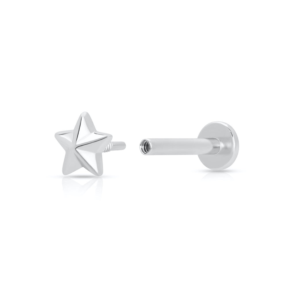 Faceted Star Single Flat Back Earring