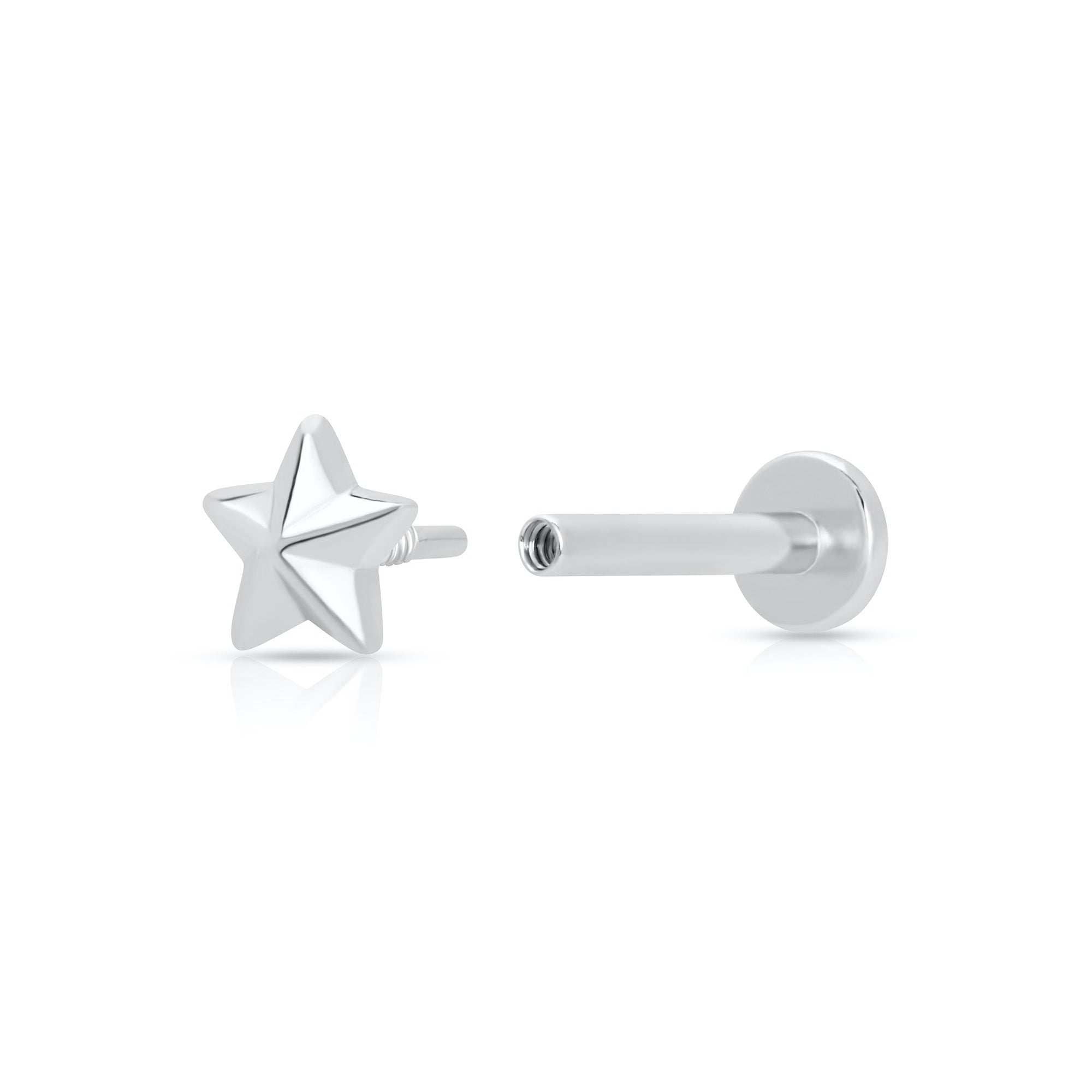 Faceted Star Single Flat Back Earring