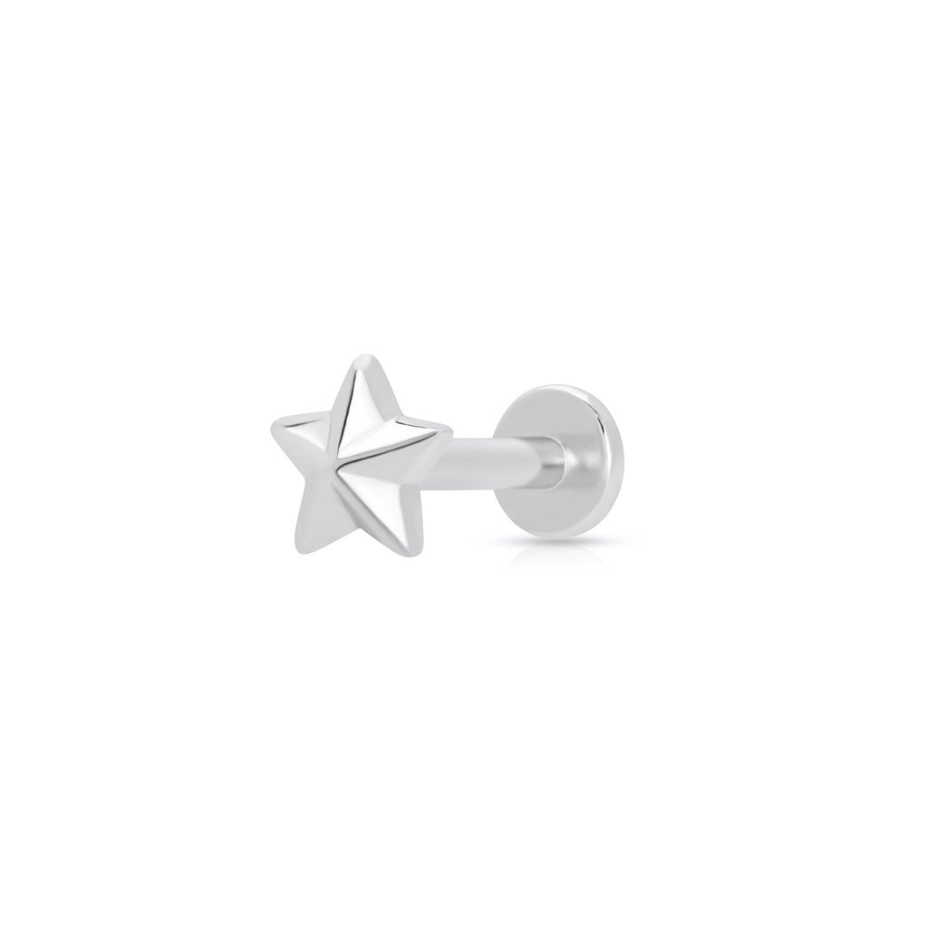 Faceted Star Single Flat Back Earring