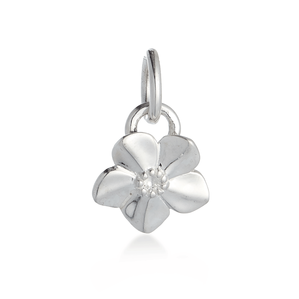 Forget-Me-Not Flower Personalised Silver Charm