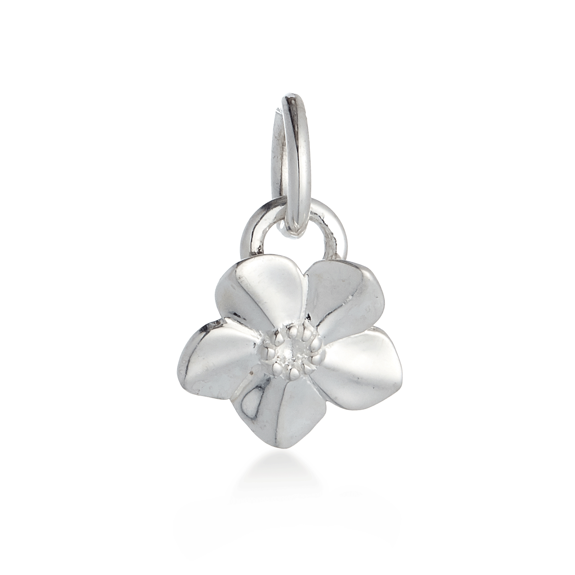 Forget-Me-Not Flower Personalised Silver Charm