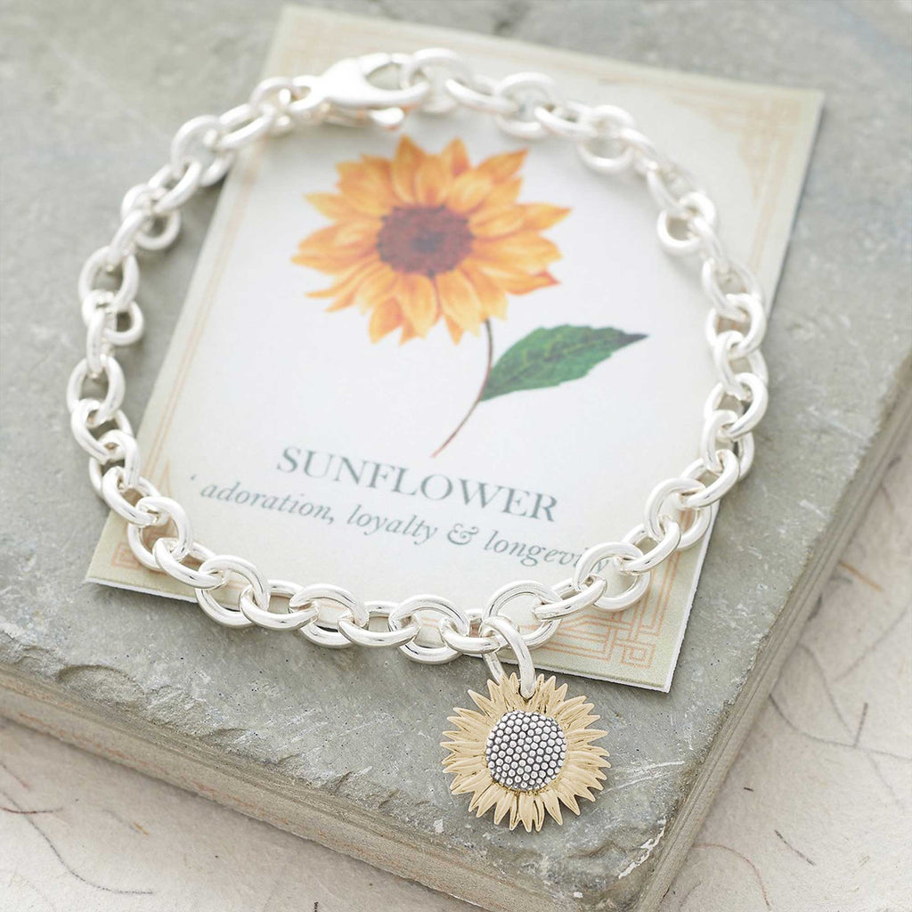 Gold Vermeil Sunflower Silver Charm