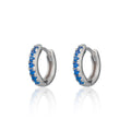 Huggie Earrings with Blue Stones